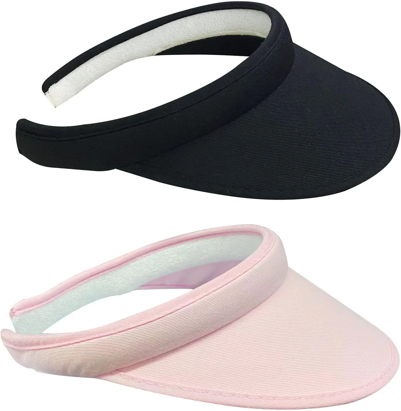 2 Pack Sun Visor Hats Women Men Clip On Wide Brim Visors Hat Outdoor Sports Golf Beach Travel Tennis Caps