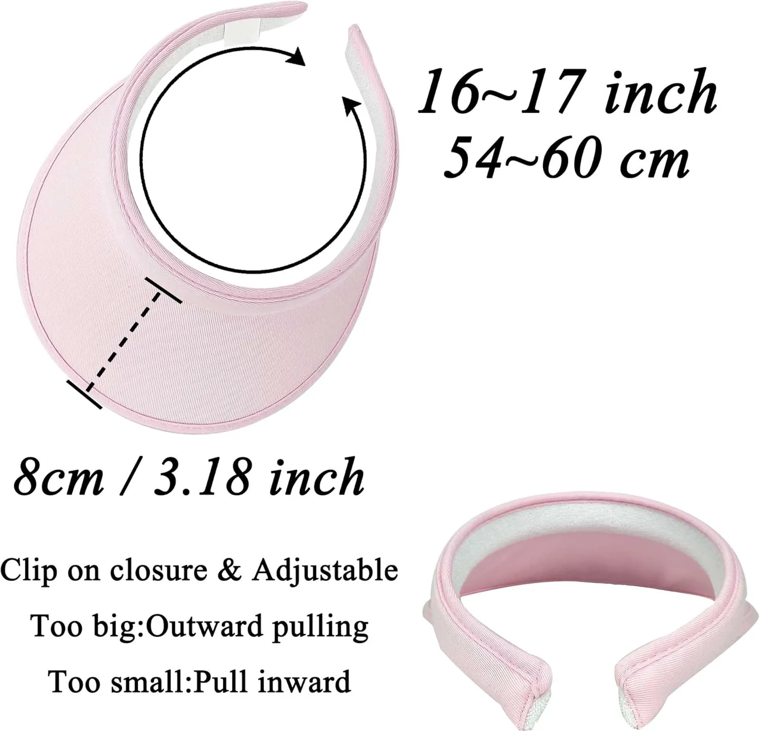 2 Pack Sun Visor Hats Women Men Clip On Wide Brim Visors Hat Outdoor Sports Golf Beach Travel Tennis Caps