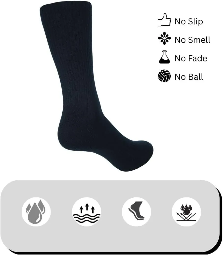 AJ DEZINES 3 Pack Womens Crew Socks Cushioned Athletic Sports Workout Moisture Wicking Socks