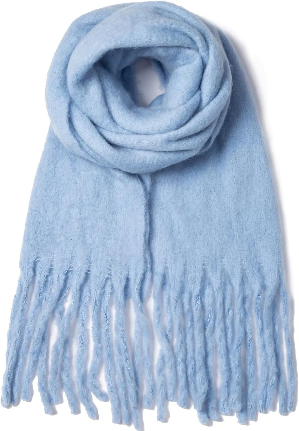 AUSEKALY Women's Scarf Big Colorful Thick Blanket Wrap Winter Oversized Warm Chunky Scarves Solid