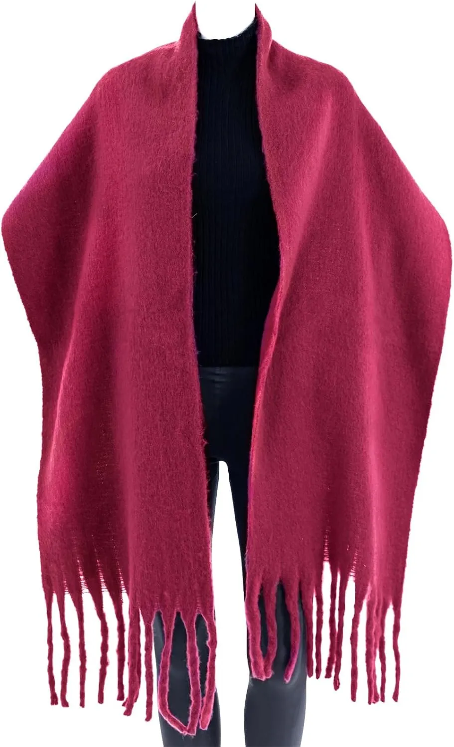 AUSEKALY Women's Scarf Big Colorful Thick Blanket Wrap Winter Oversized Warm Chunky Scarves Solid