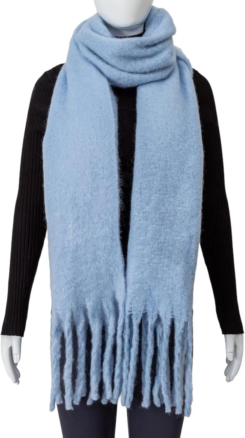 AUSEKALY Women's Scarf Big Colorful Thick Blanket Wrap Winter Oversized Warm Chunky Scarves Solid