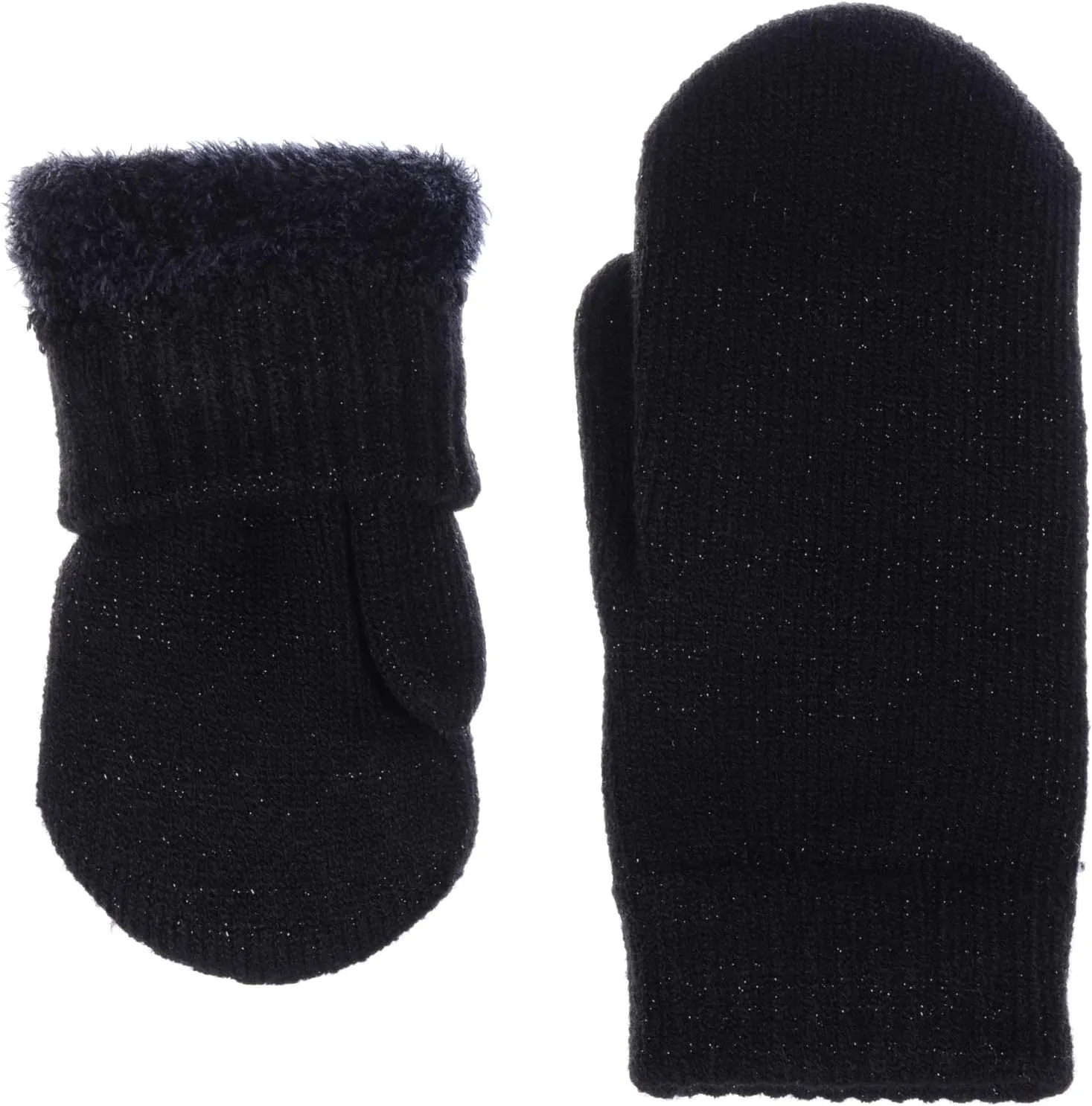 Be Your Own Style BYOS Unisex Winter Toasty Warm Solid Glitter Fleece Lined Knit Mitten Gloves