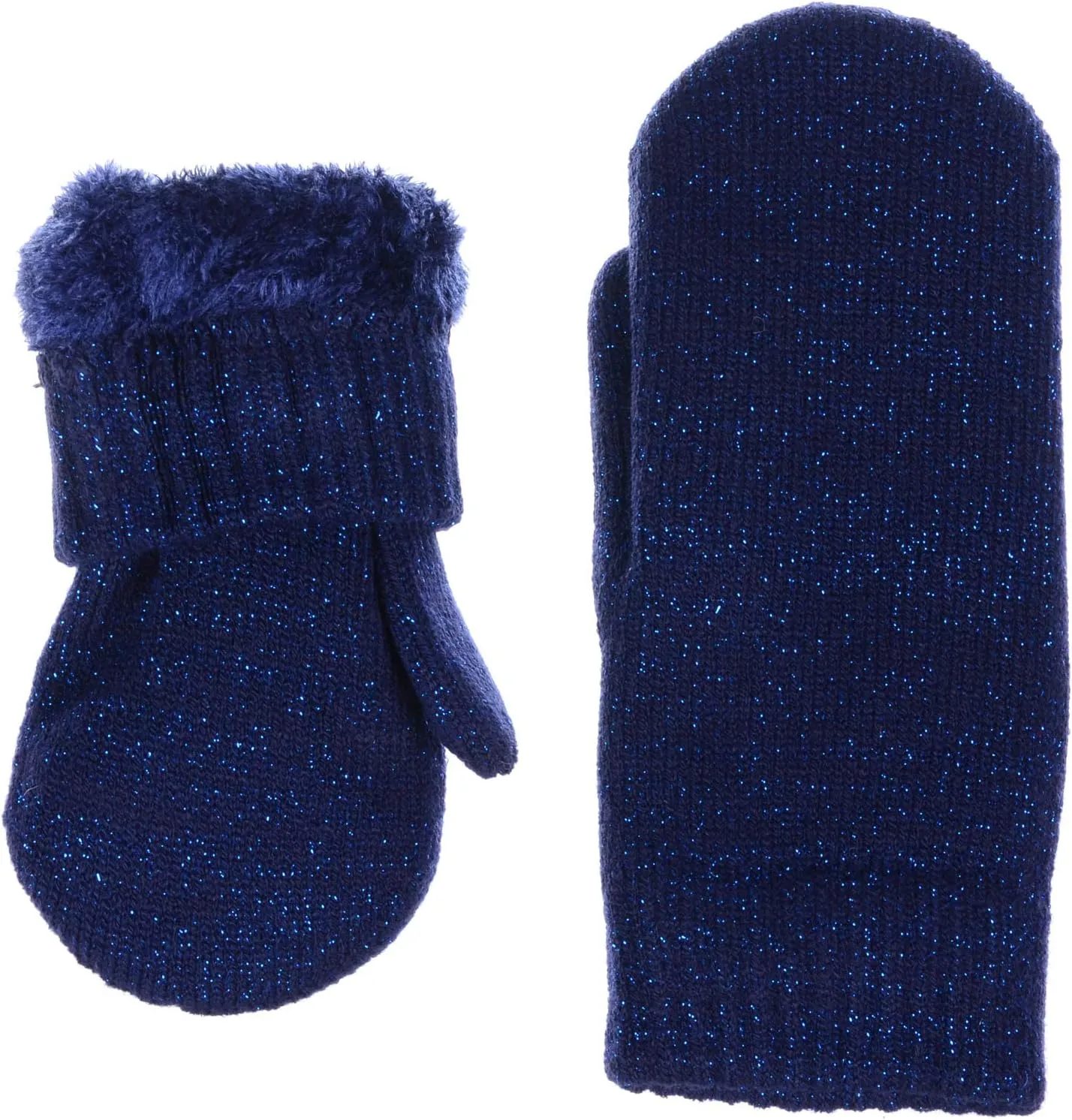 Be Your Own Style BYOS Unisex Winter Toasty Warm Solid Glitter Fleece Lined Knit Mitten Gloves
