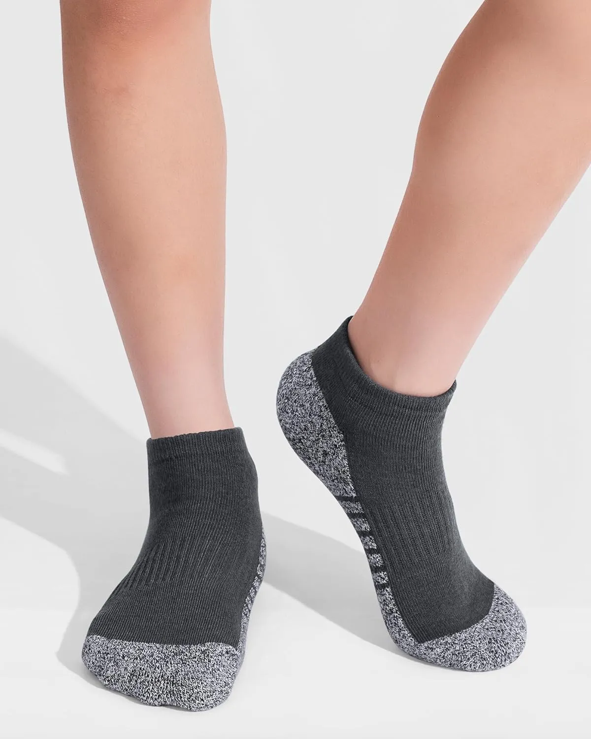 BOOPH 10 Pcs Kids Socks Girls Boys Low Cut Cushioned Compression Ankle Athletic Running Socks