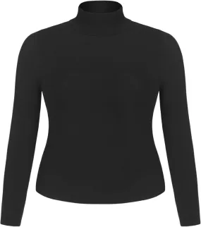 CIDER Women's Plus Size Mock Turtleneck Tops Long Sleeve Slim Fit Curve Fall Essentials T Shirts