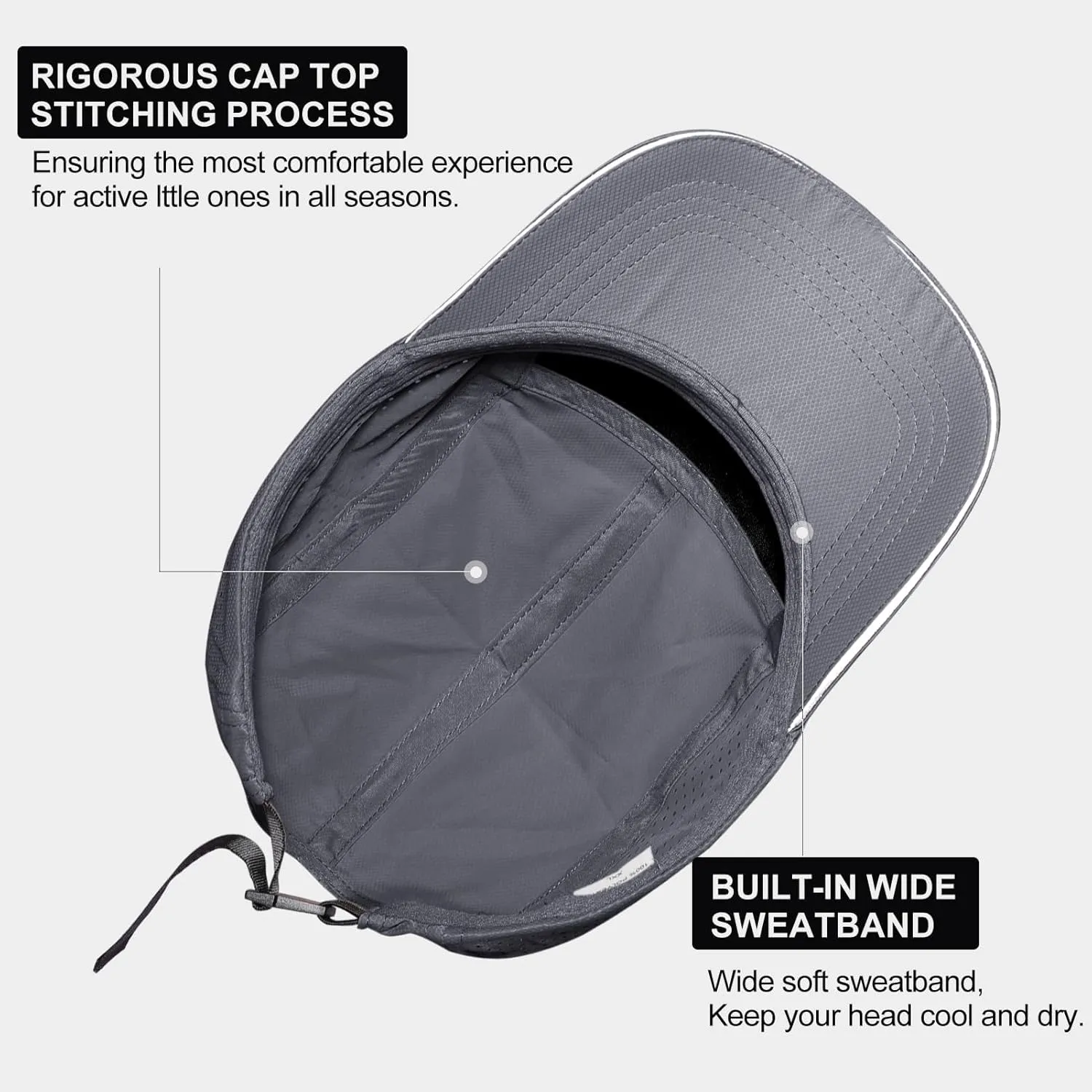 Cooling Breathable Baseball Cap Mesh Quick Dry Sports Cap Lightweight Run Hat with Reflective Trim for Men Women