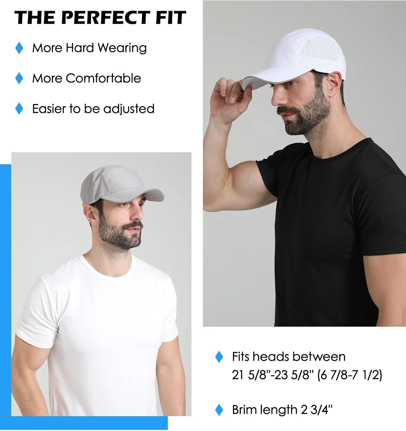 Cooling Breathable Mesh Sports Cap Lightweight Quick Dry Run Hat with Reflective Trim for Men Women Outdoor UPF 50  Sun Hats