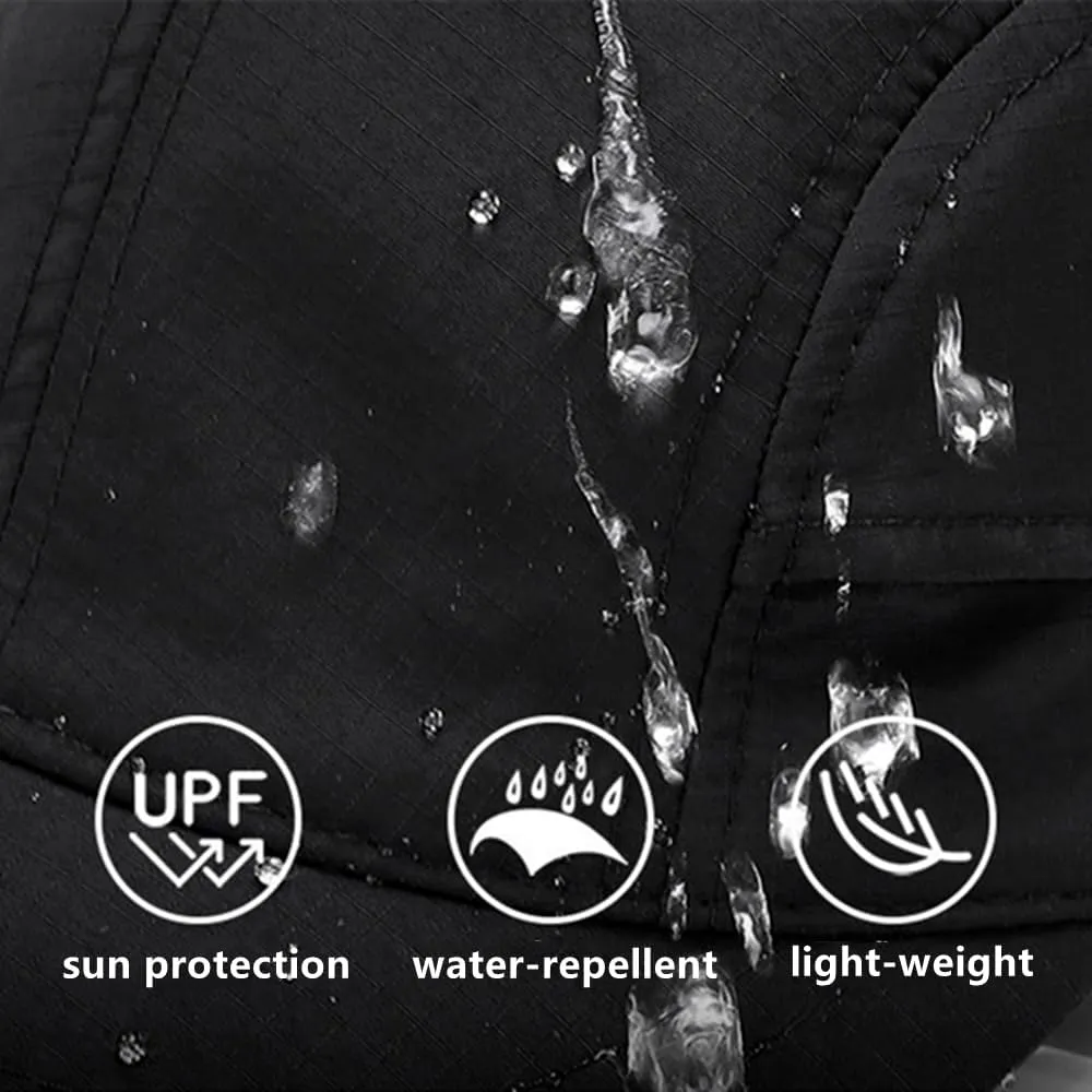COOLSOME Quick Dry Hat 6 Panels Drawstring Unstructured Airy Breathable Daily Wear Short Brim Hat