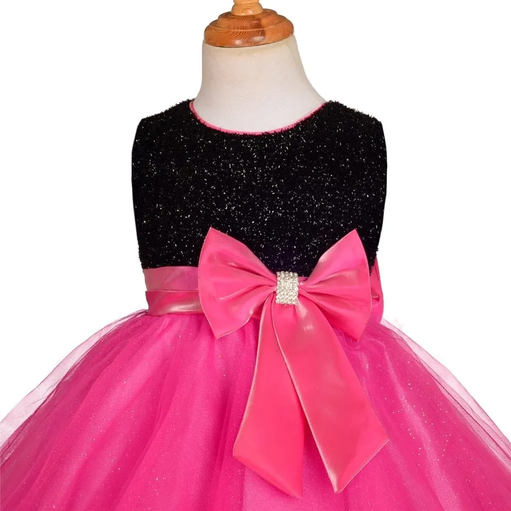 Dressy Daisy Girls Shimmery Special Occasion Dresses Wedding Flower Girl Pageant Gown Party Dress, Black Red