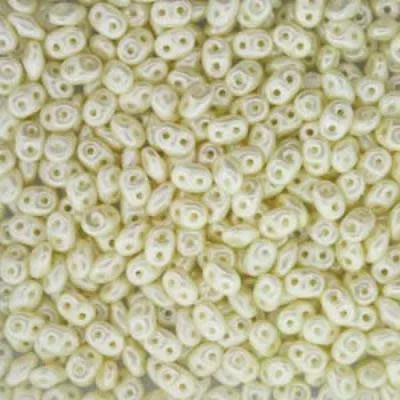 DU0525110-TB Pastel Light Cream/Off White SuperDuo Two Hole Czech Seed Beads Tube