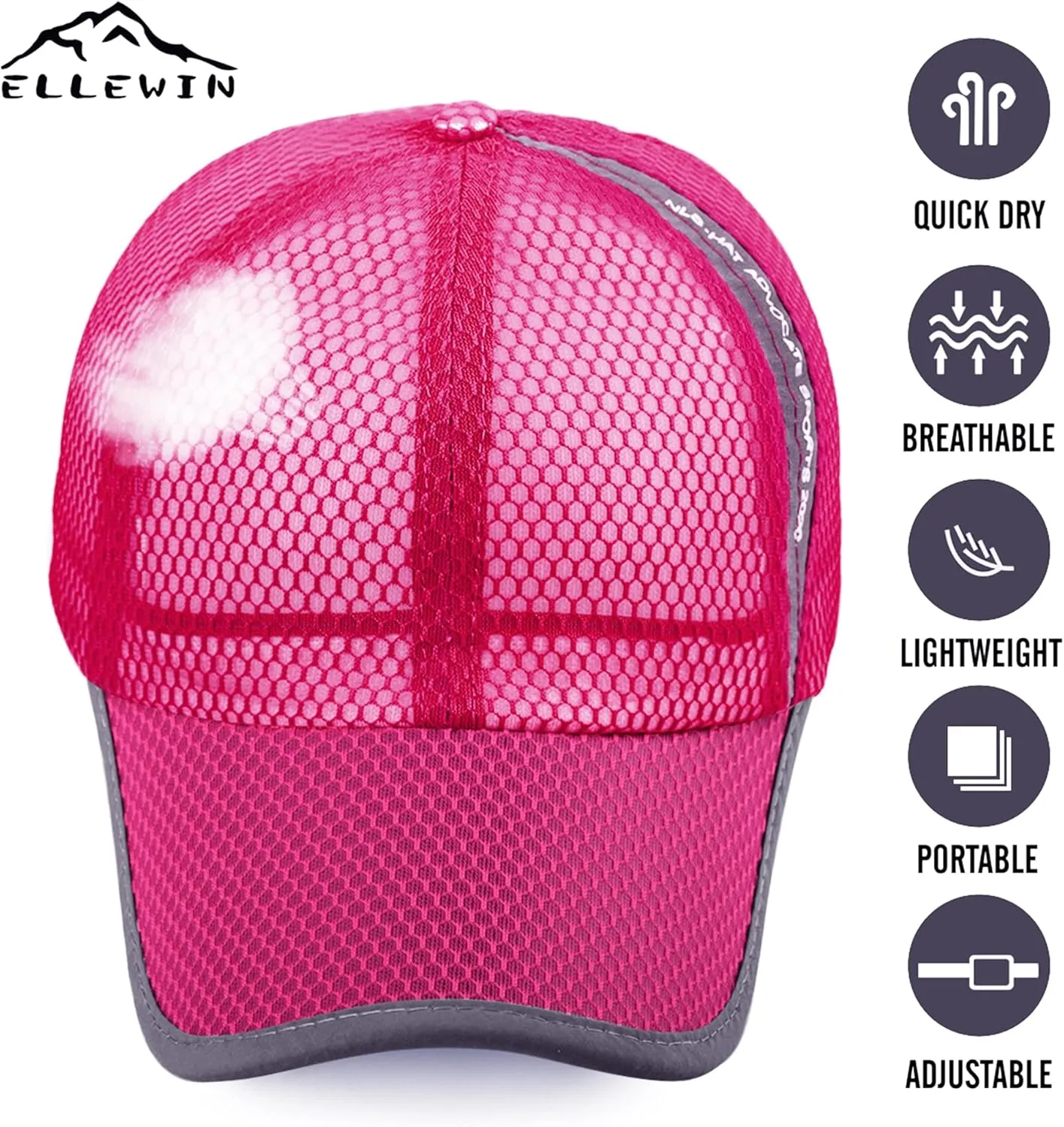 ELLEWIN Unisex Breathable Full Mesh Baseball Cap Quick Dry Running hat Lightweight Cooling Water Sports Hat…