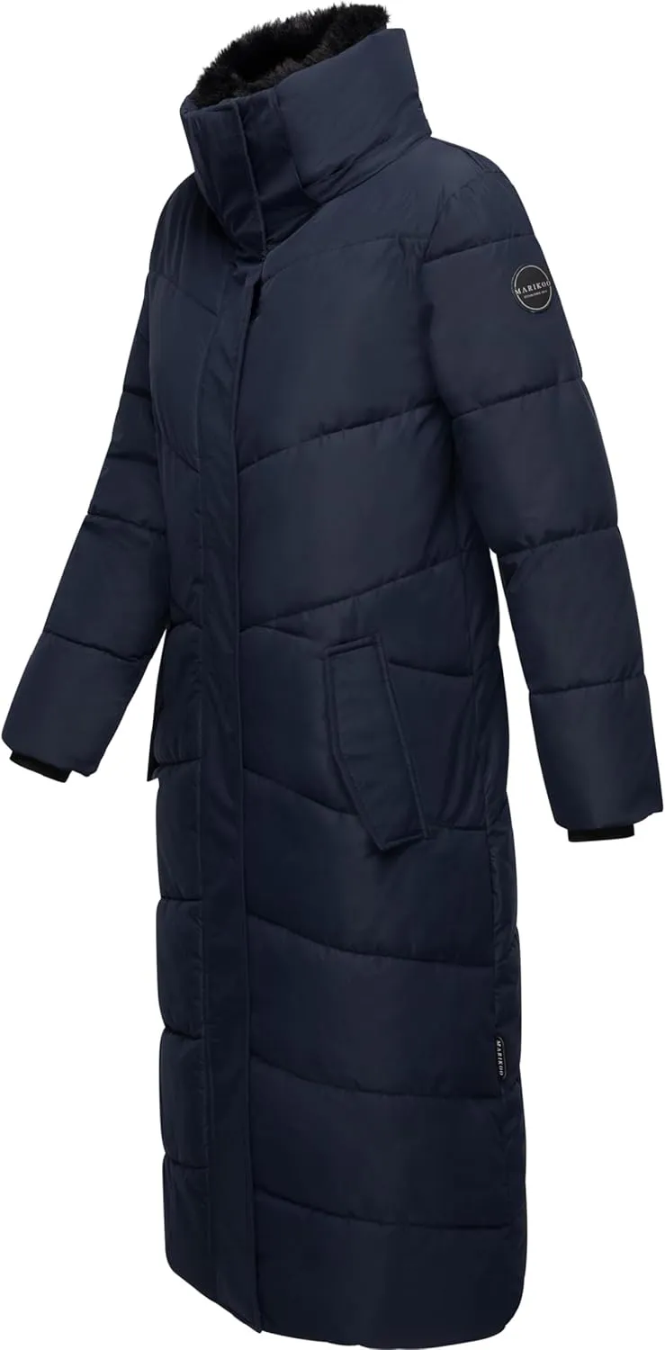 Extra Long Quilted Winter Jacket for Women with Detachable Hood | Puffy Coat in Calf-Length | Hingucker XIV XS-5XL