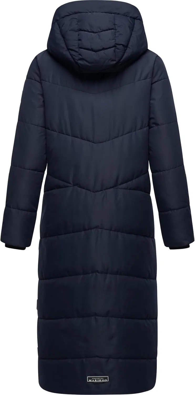 Extra Long Quilted Winter Jacket for Women with Detachable Hood | Puffy Coat in Calf-Length | Hingucker XIV XS-5XL