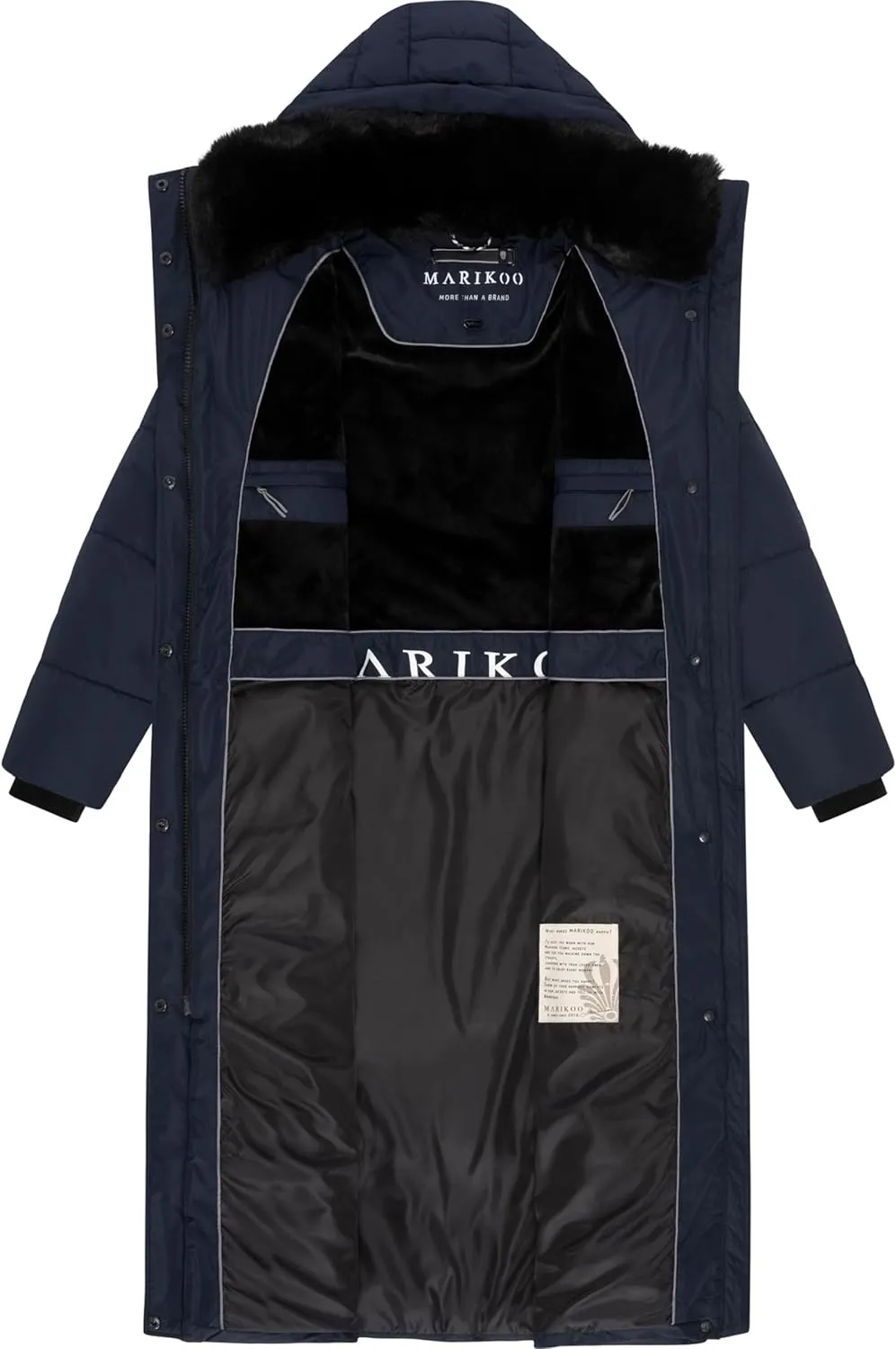 Extra Long Quilted Winter Jacket for Women with Detachable Hood | Puffy Coat in Calf-Length | Hingucker XIV XS-5XL
