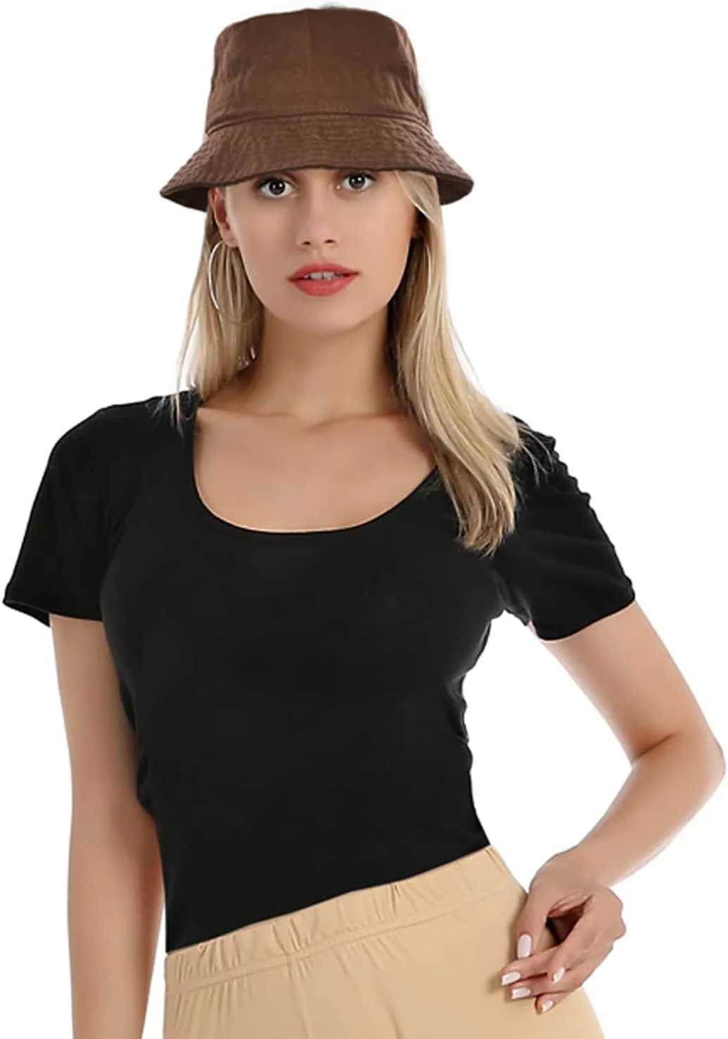 Falari Men Women Unisex Cotton Bucket Hat 100% Cotton Packable for Travel Fishing Hunting Summer Camp