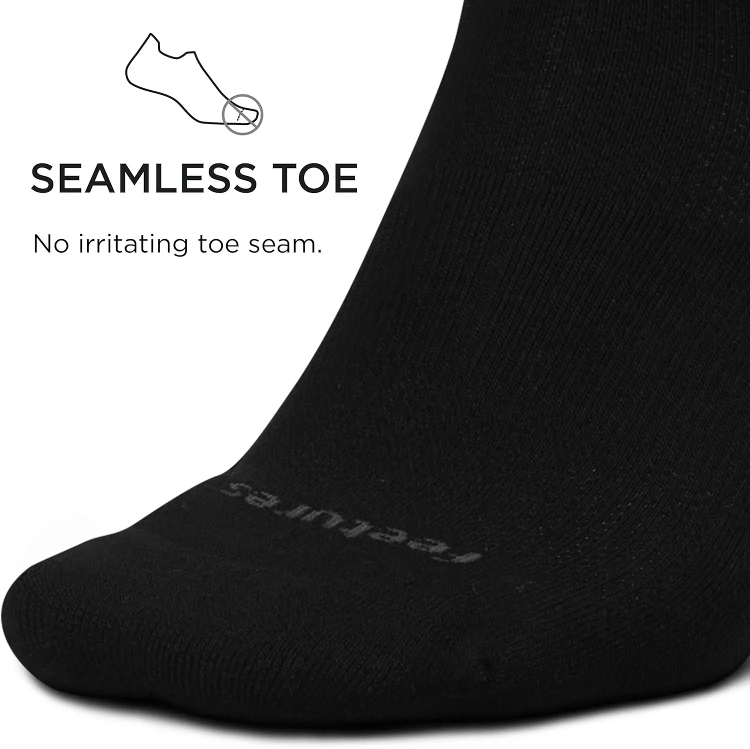 Feetures Therapeutic Max Cushion Quarter Sock - Non-Binding Diabetic Socks - (1 Pair)