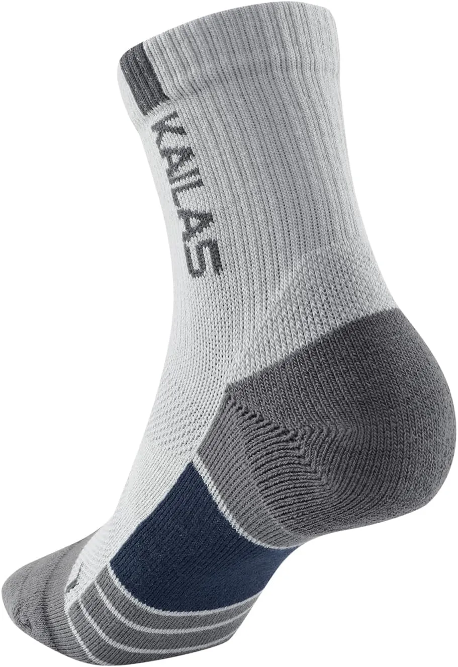 KAILAS FUGA Men's 2 Pack Low Cut Socks Hiking Running Socks Cushioning Moisture Wicking Breathable Crew Socks Sports Socks