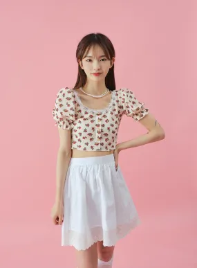 Lacy Flower Print Cardigan BY31