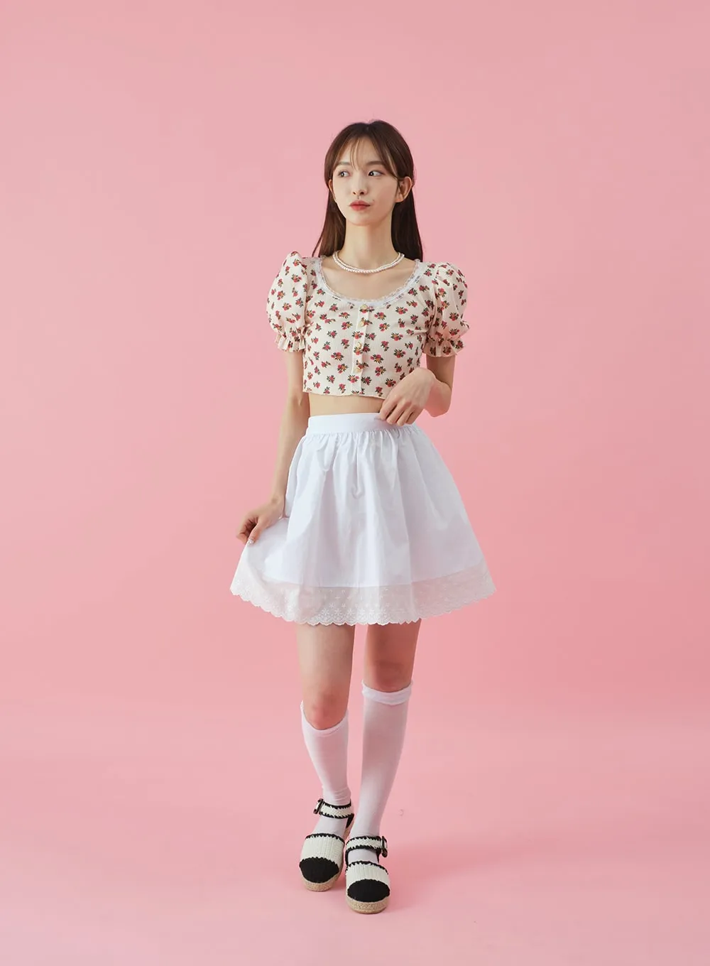 Lacy Flower Print Cardigan BY31