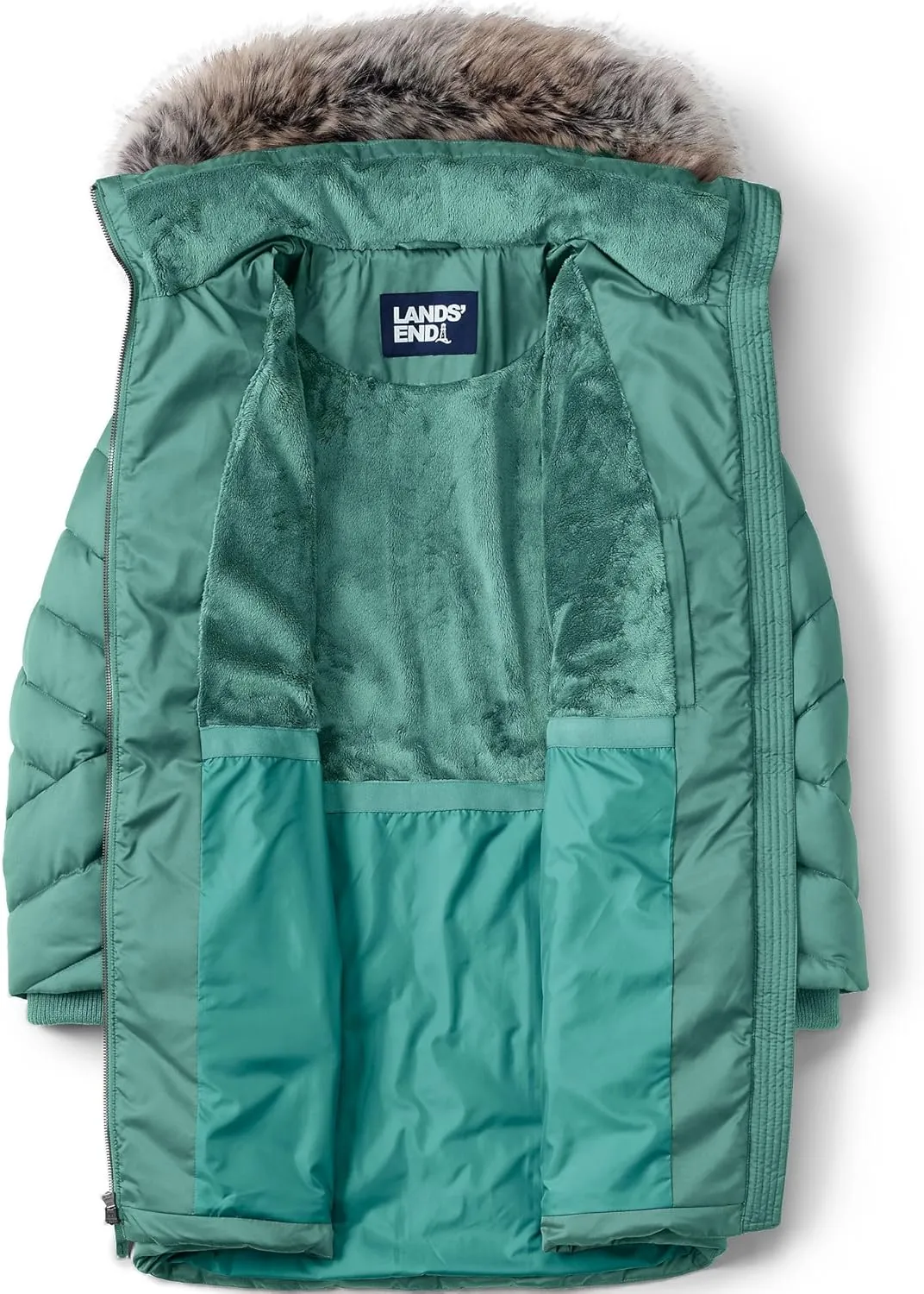 Lands' End Women's Insulated Cozy Fleece Lined Primaloft Coat