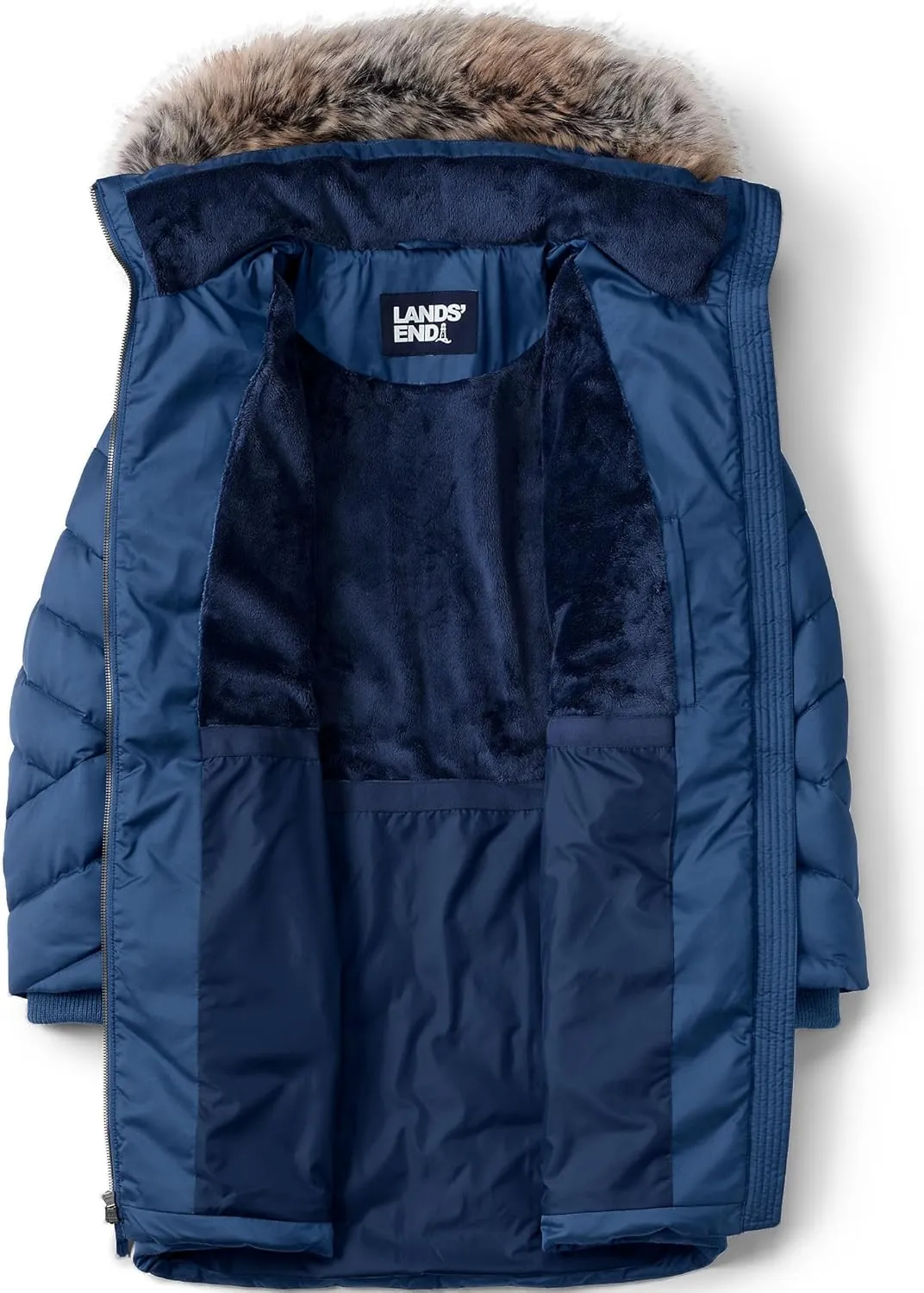 Lands' End Women's Insulated Cozy Fleece Lined Primaloft Coat
