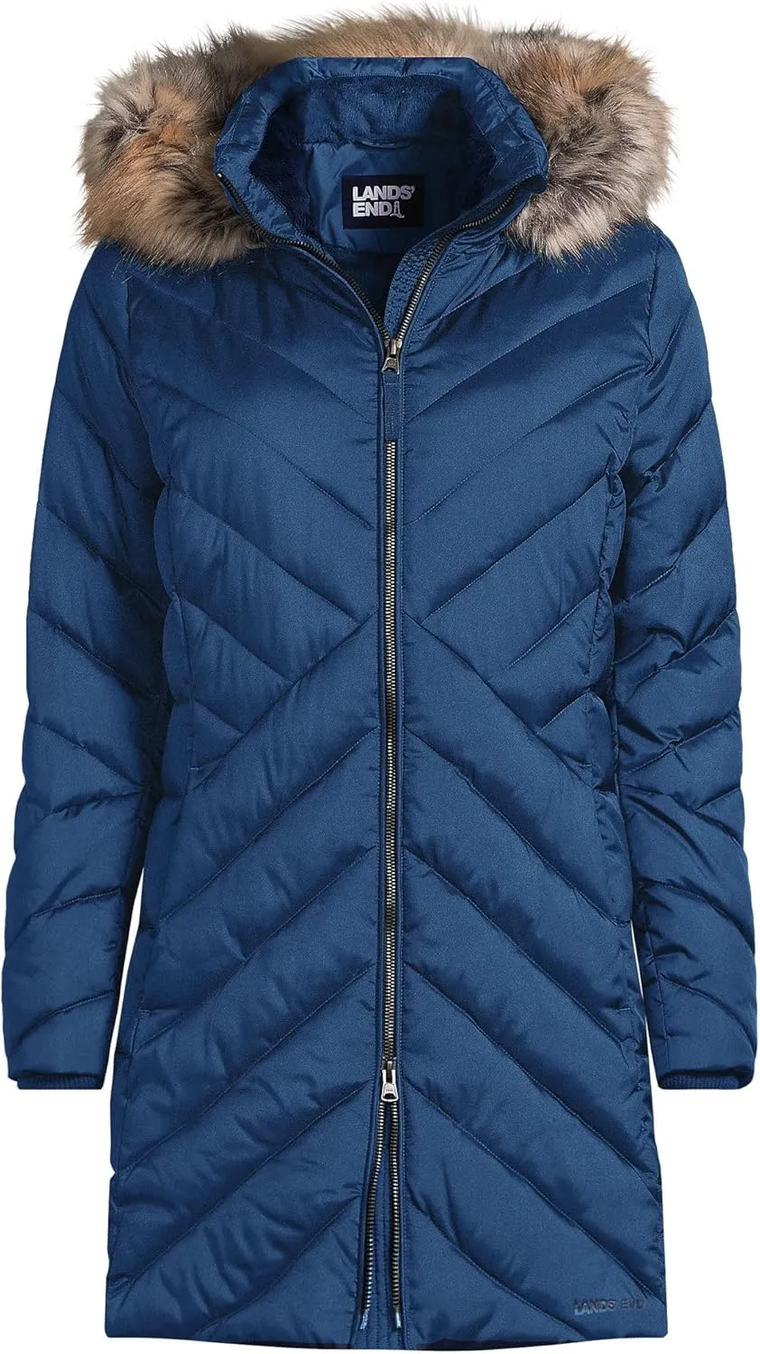 Lands' End Women's Insulated Cozy Fleece Lined Primaloft Coat