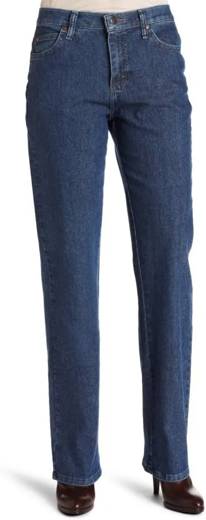 LEE Women's Relaxed Fit Straight Leg Jean, Premium Stone, 14 Short