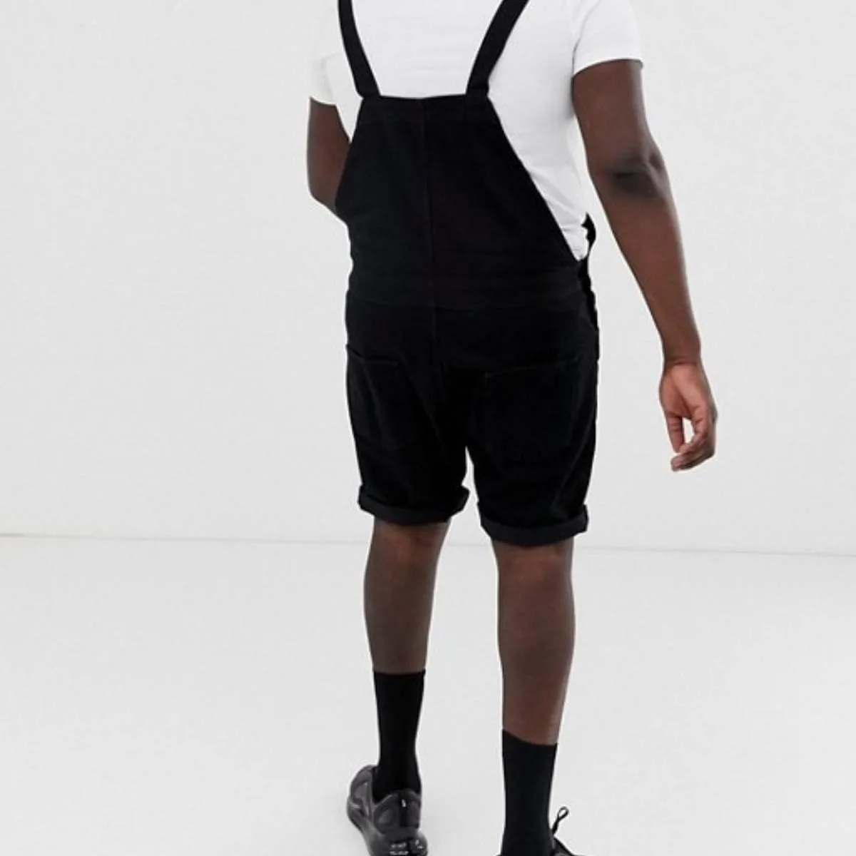 Men's Relaxed Jumpsuit Fit Duck Bib Overall Mens Loose Denim Bib Cargo Jeans Stonewashed Pants