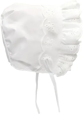 N'Ice Caps Baby Girls Bonnet White Lace Newborn Infant Toddler Sun Hat Special Occasion