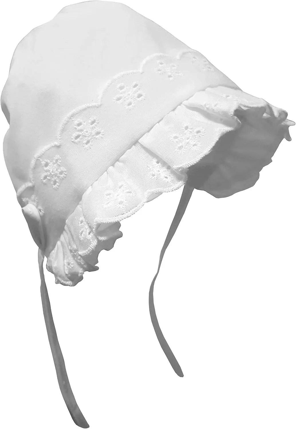 N'Ice Caps Baby Girls Bonnet White Lace Newborn Infant Toddler Sun Hat Special Occasion