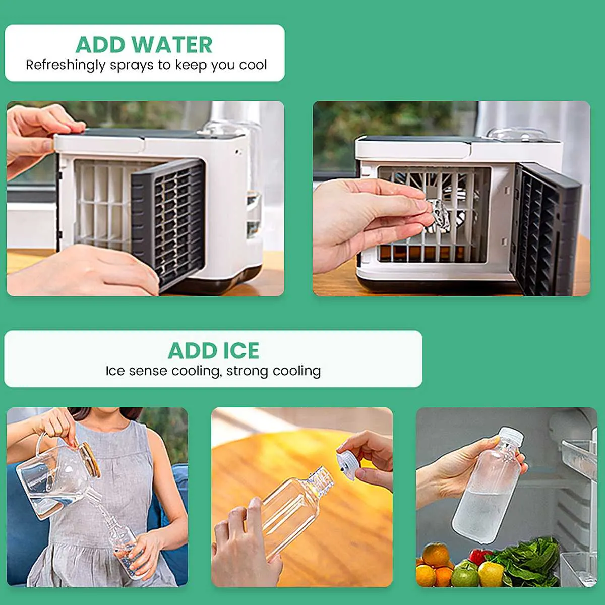 Portable Mini Air Conditioner Fan with Purifier and Humidifier