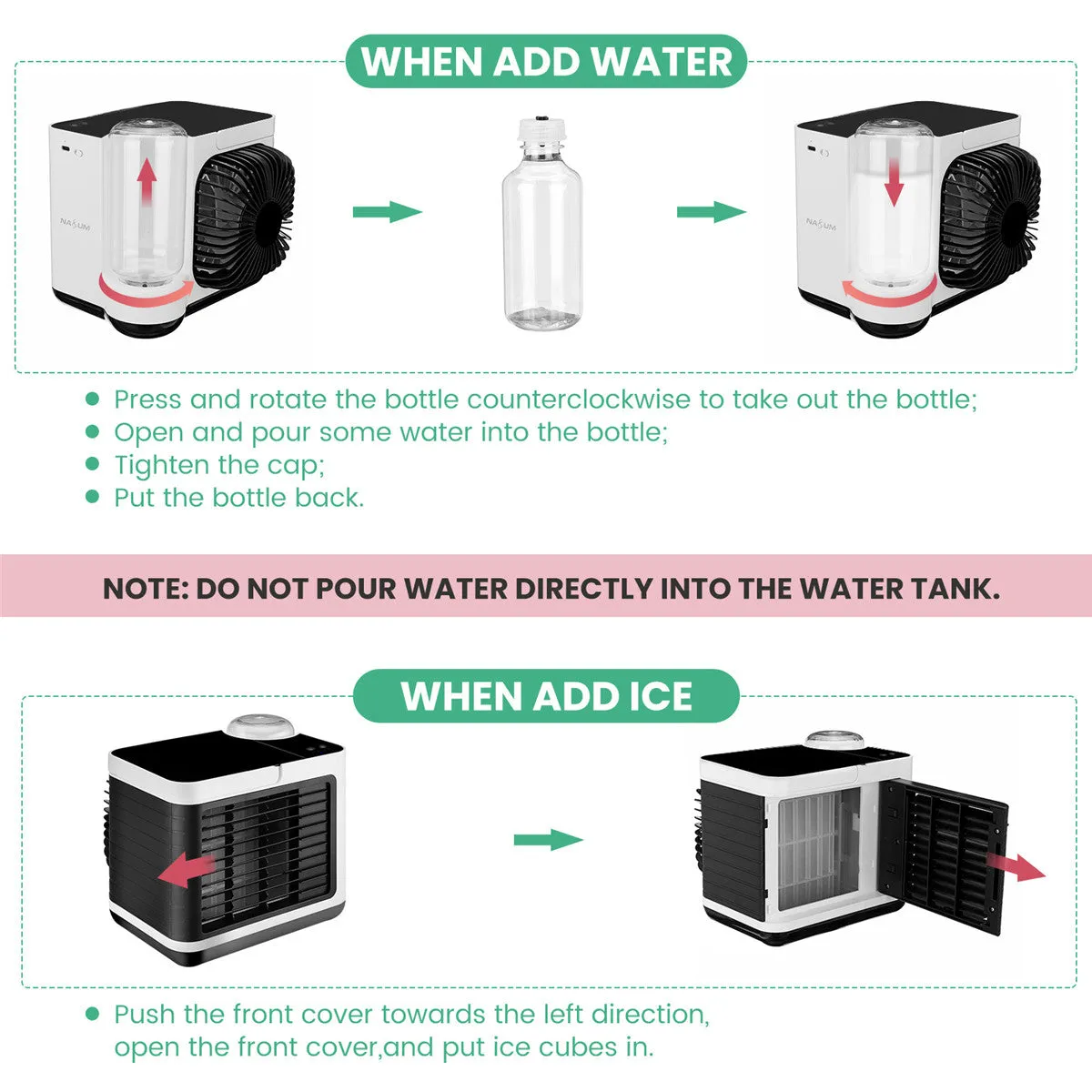 Portable Mini Air Conditioner Fan with Purifier and Humidifier