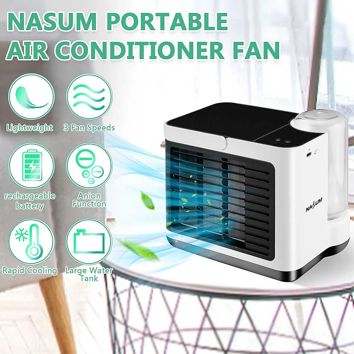 Portable Mini Air Conditioner Fan with Purifier and Humidifier