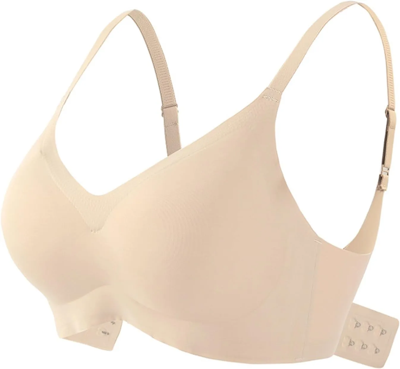 Push Up Bras for Women No Underwire V Neck Scalloped Wireless Bra with Soft Support Comfort Seamless Bralettes