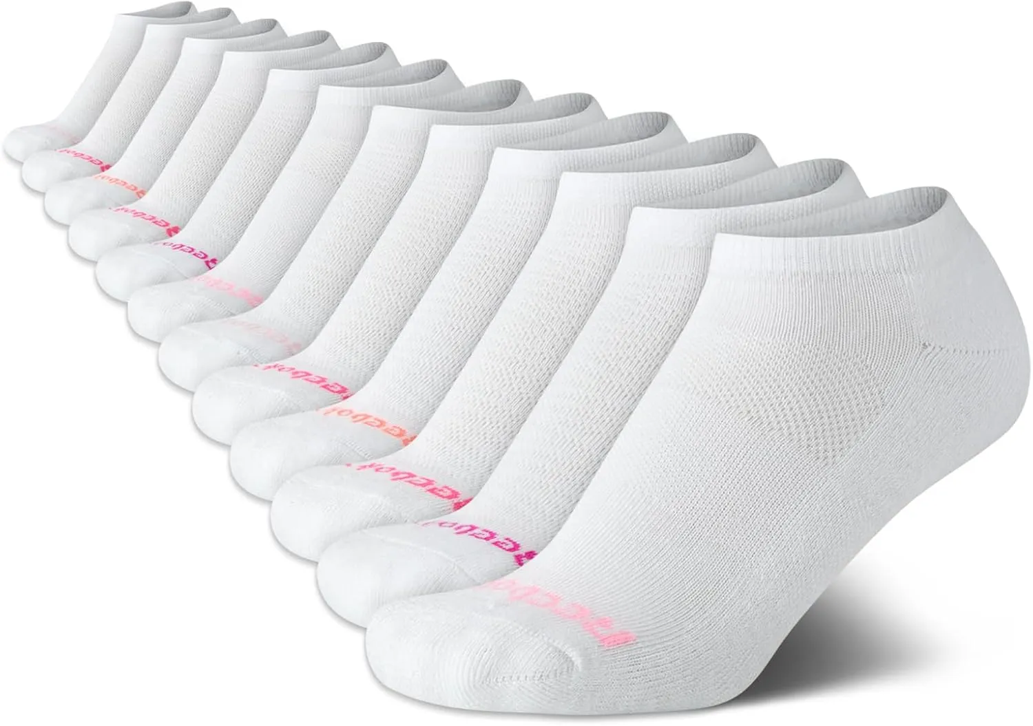 Reebok Women's No Show Athletic Breathable Low Cut Cushioned Socks (12 Pack)