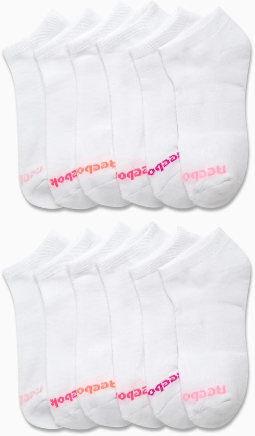 Reebok Women's No Show Athletic Breathable Low Cut Cushioned Socks (12 Pack)