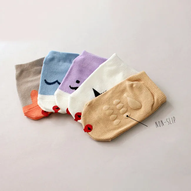 Set of 5 Low Cut Socks - One Busy Day