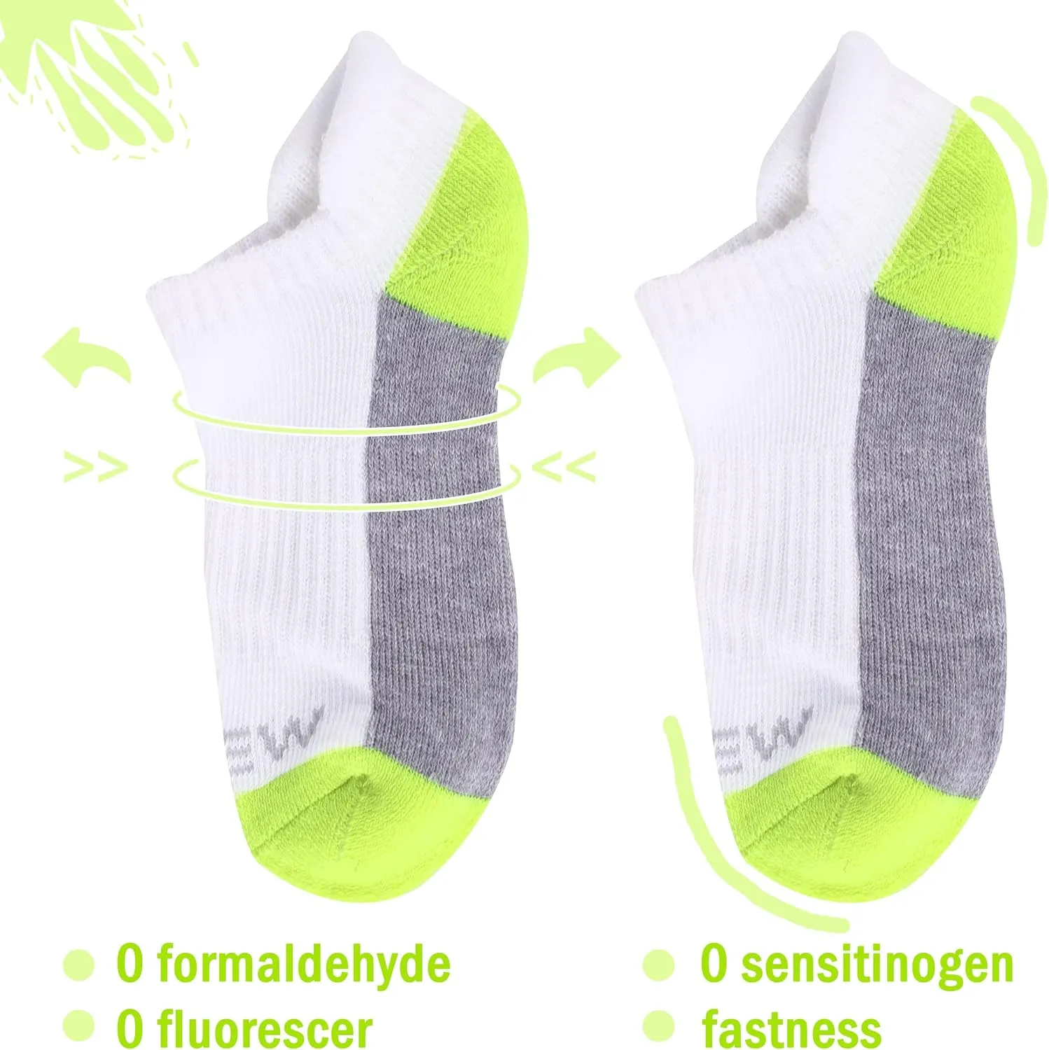 Sunew Baby and Toddler Socks, Boys Girls Cushioned Athletic Ankle/Low Cut Socks 6-Pair