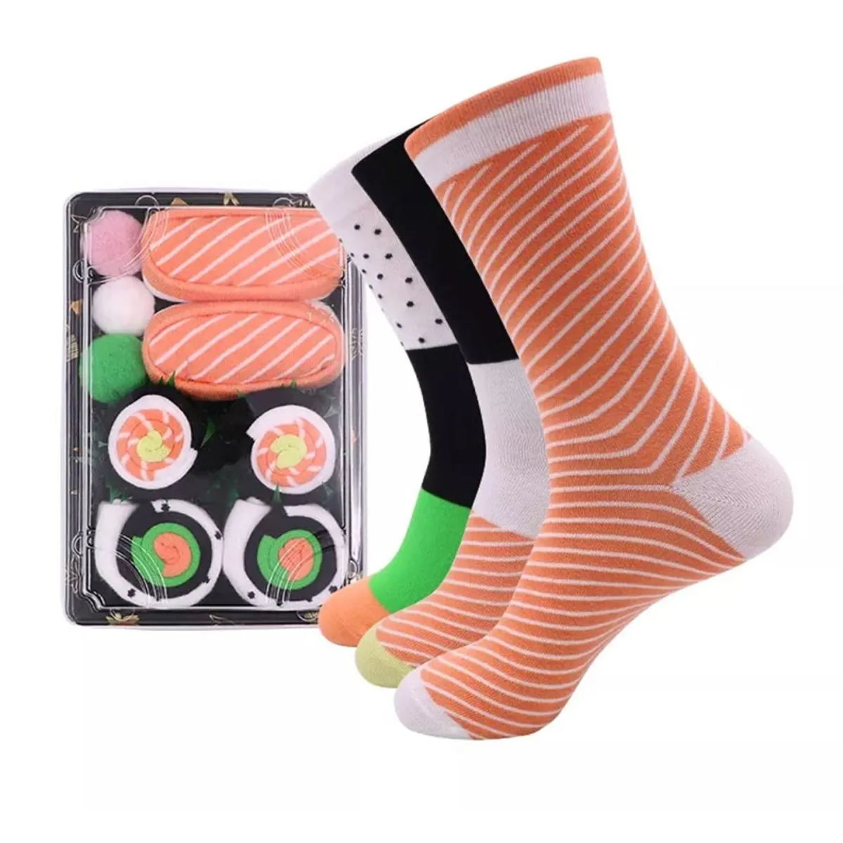 Sushi Socks Box Novelty Funny Gift Socks for Men 3 Pairs