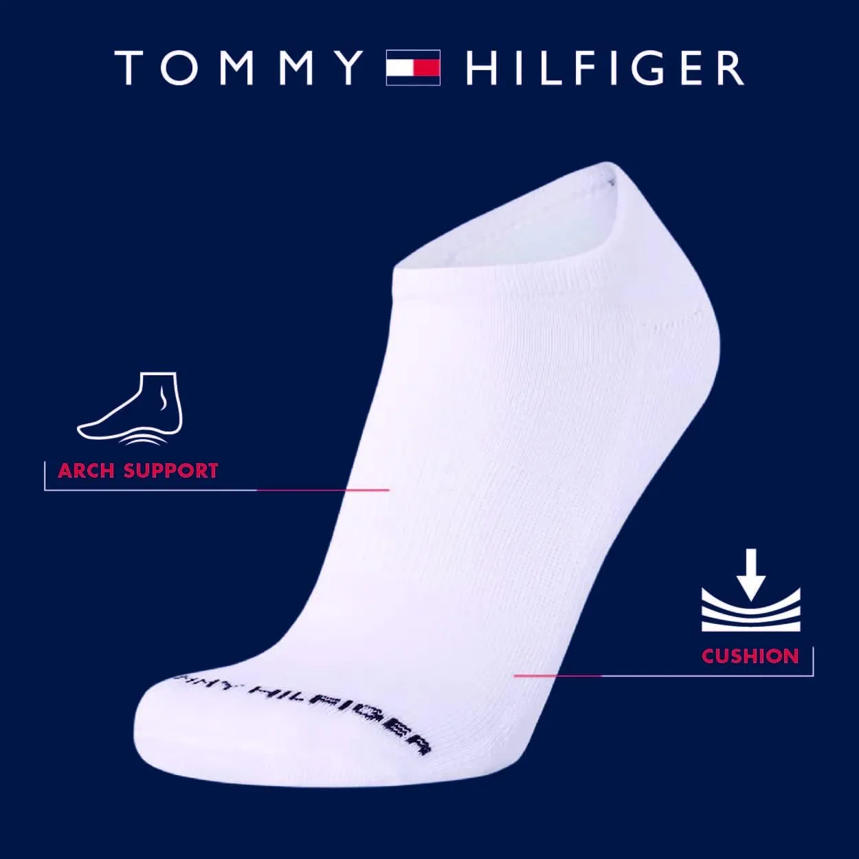 Tommy Hilfiger Men's Athletic Socks-Low Cut Socks(5 Pack)
