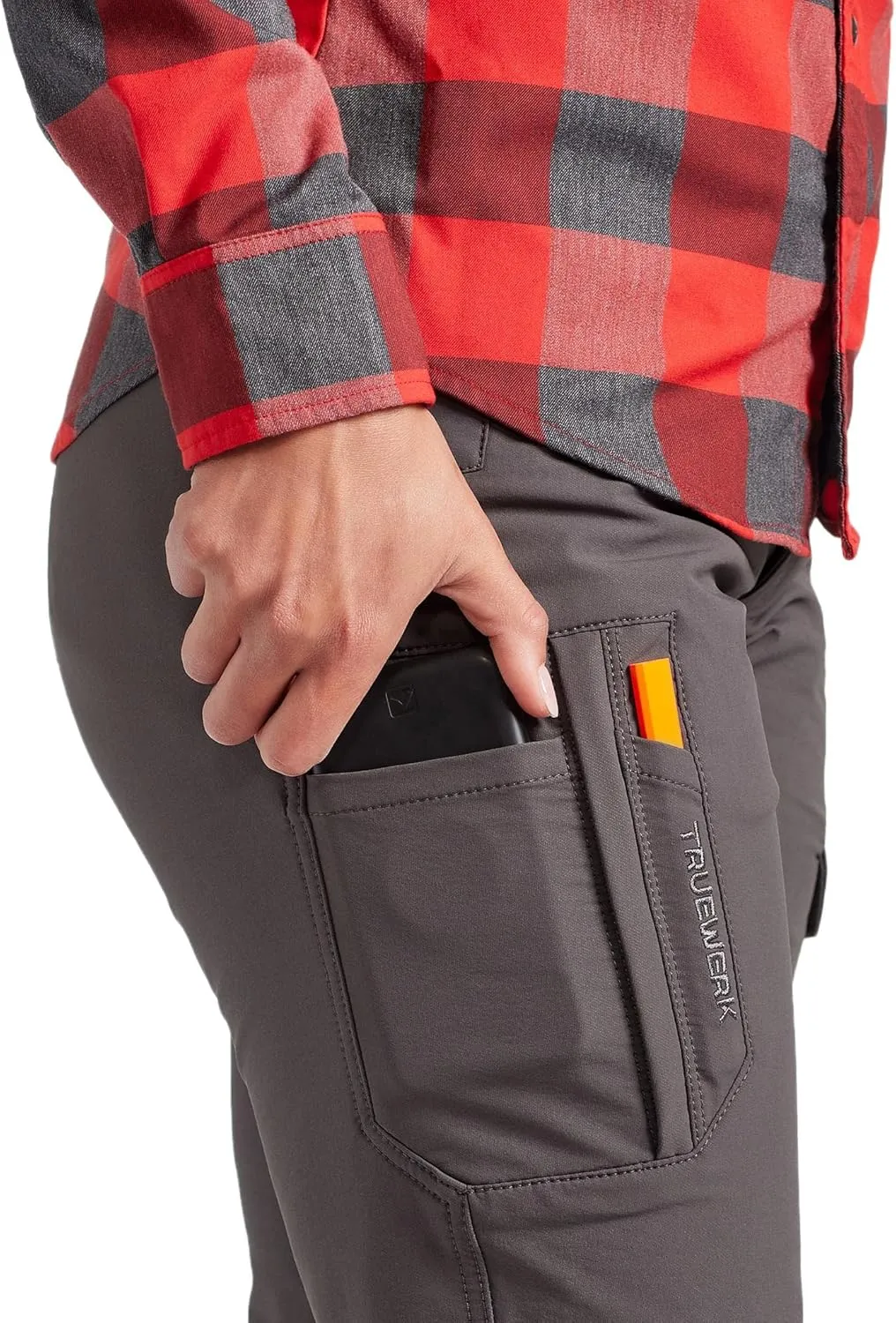 TRUEWERK Womens Workwear Pants - T1 WerkPants - Relaxed Fit, Lightweight, Moisture Wicking, Cargo Pants with 4-Way Stretch