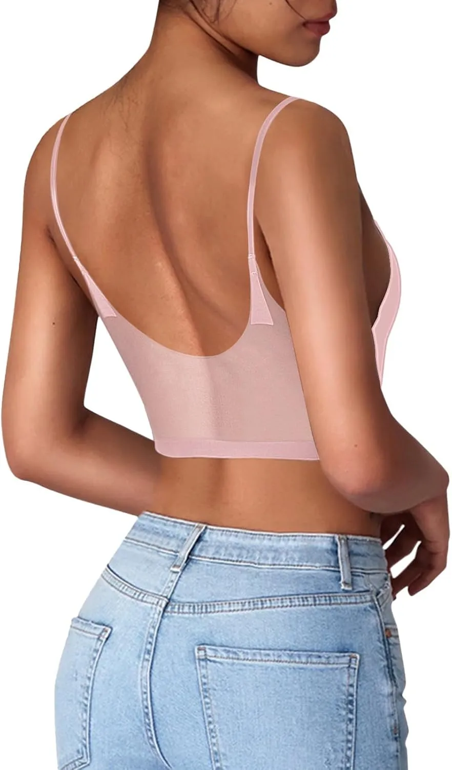 V Neck Bras for Women No Underwire Bralettes for Women Cloud Feel Everyday T Shirt Bra Stretchable Straps Bra