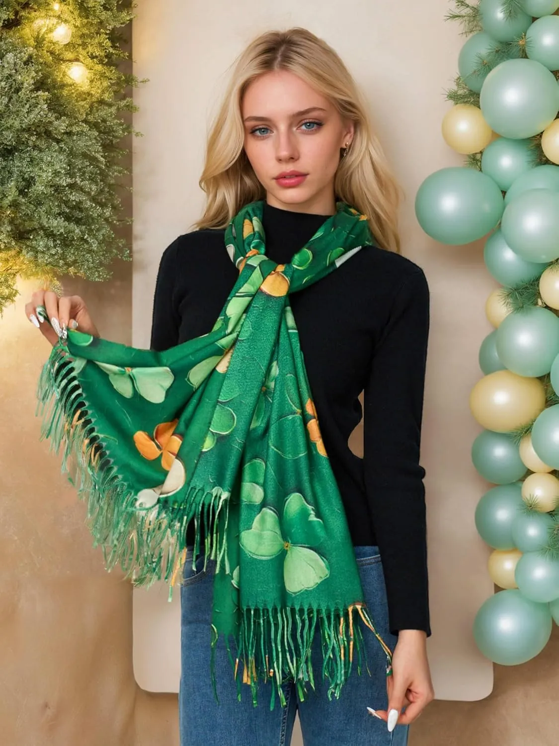 VENVSBEE Van Gogh Art Print Scarf for Women Best Gift Soft Warm Cashmere Feel Shawl Wrap Pashmina Rave