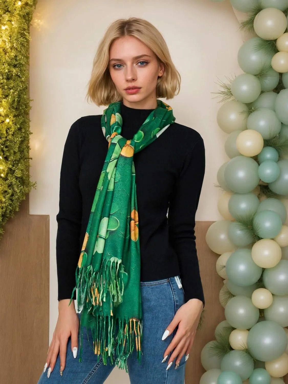 VENVSBEE Van Gogh Art Print Scarf for Women Best Gift Soft Warm Cashmere Feel Shawl Wrap Pashmina Rave