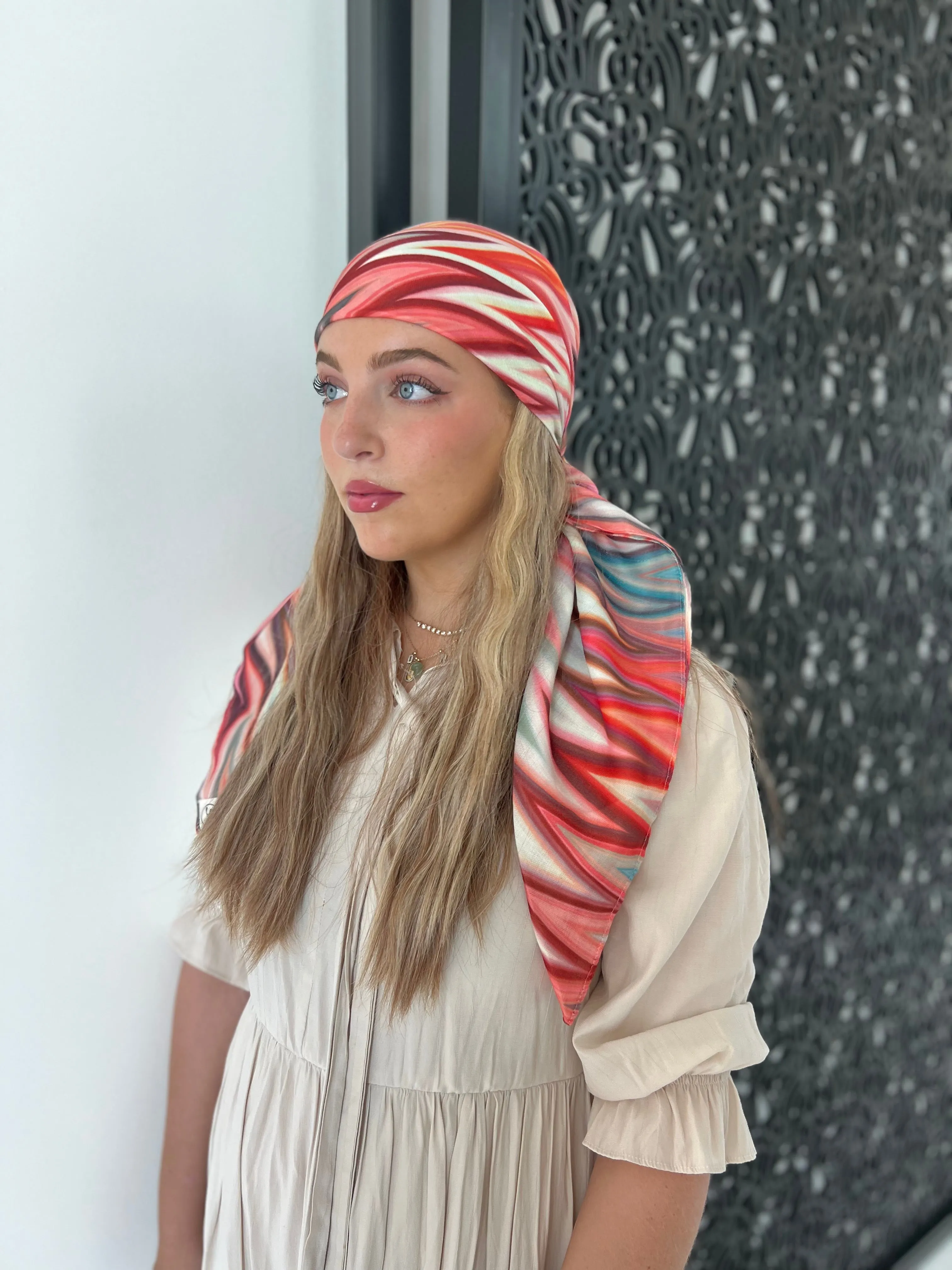 Vibrant Chevron Square Head Scarf
