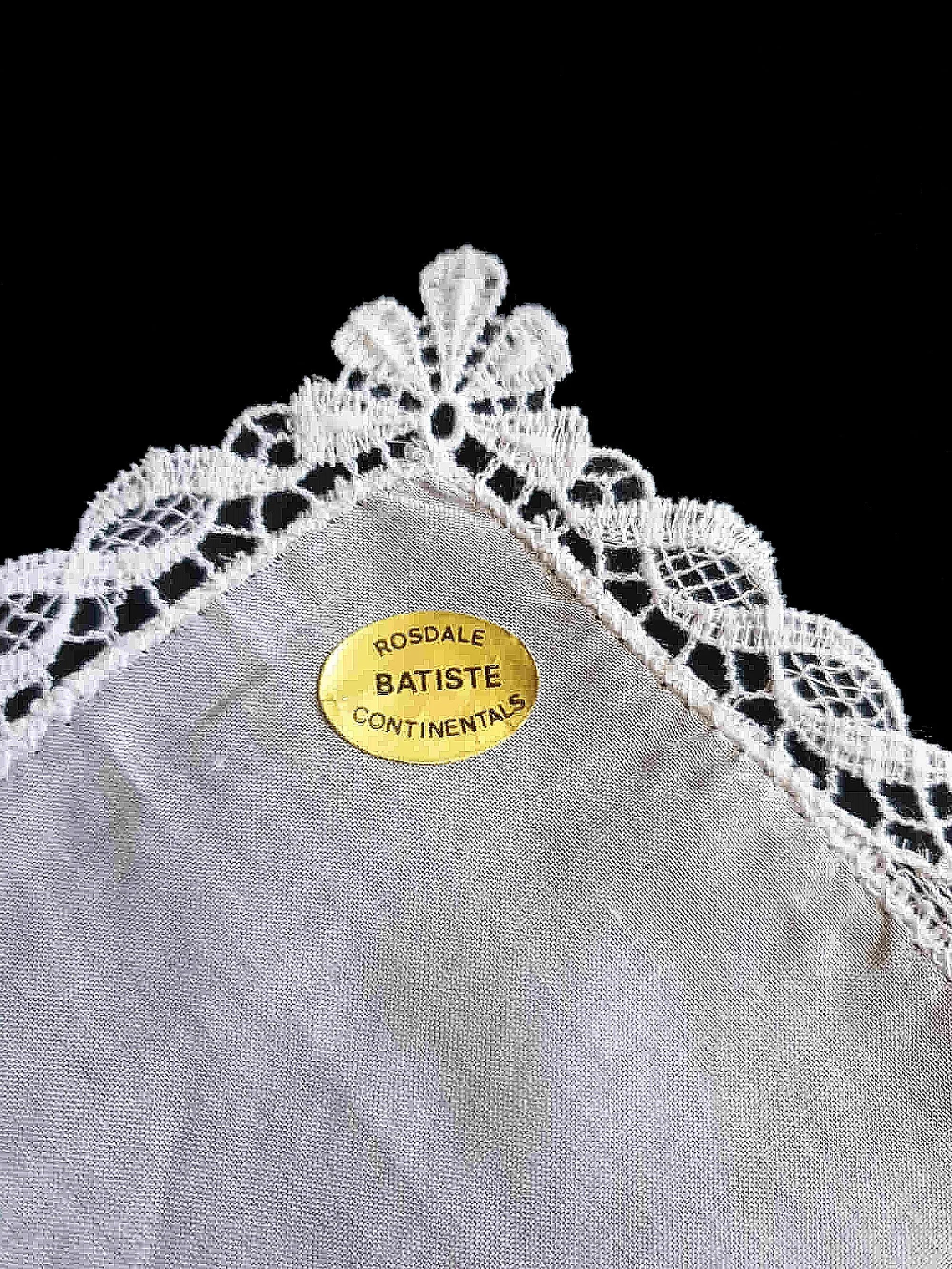 Vintage Lace Edged Handkerchief - Rosdale - New Old Stock