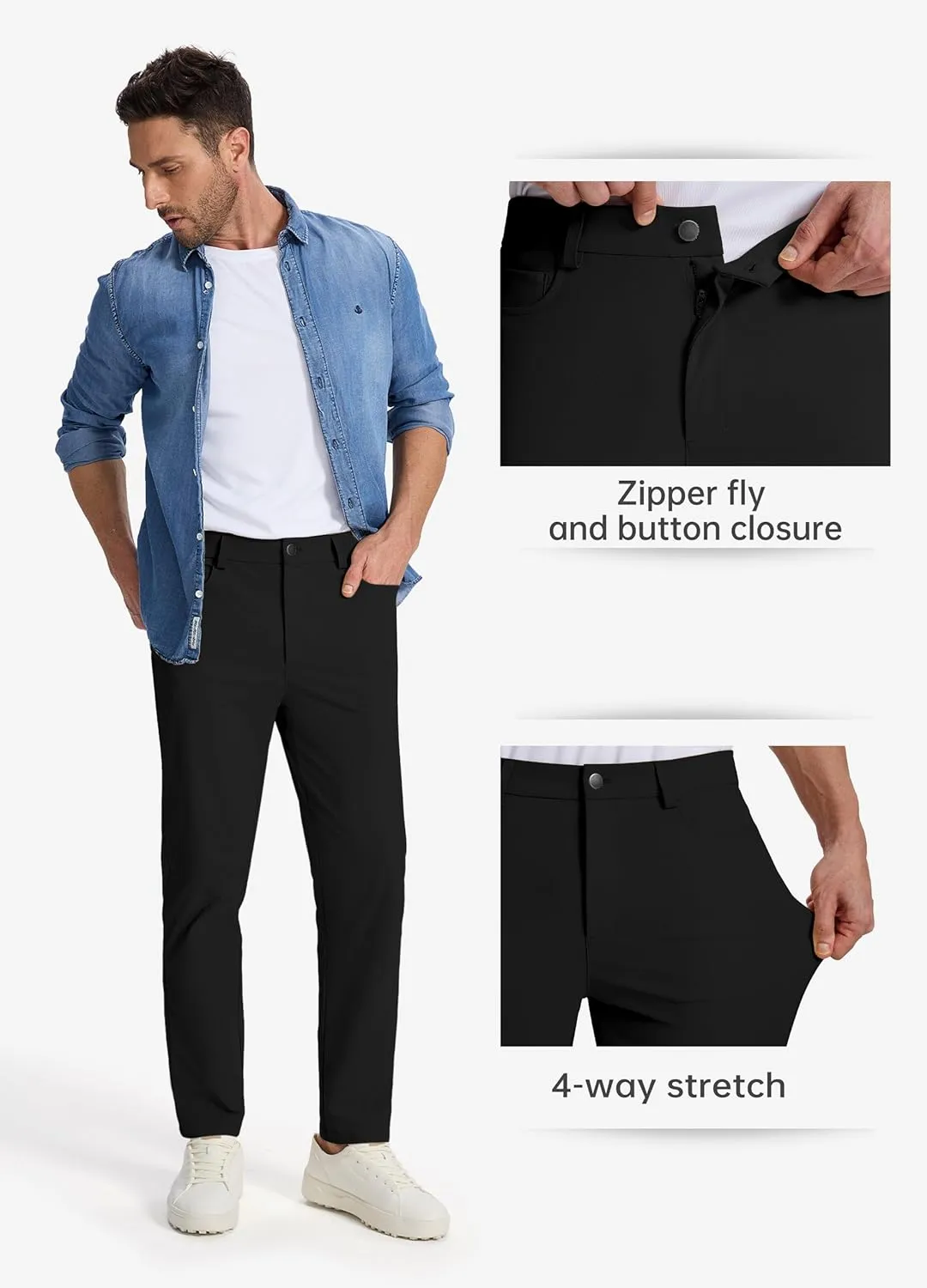 Willit Mens Dress Pants Golf Stretch Pants Quick Dry Work Slacks Casual Pants with 5 Pockets 28"/30"/32"