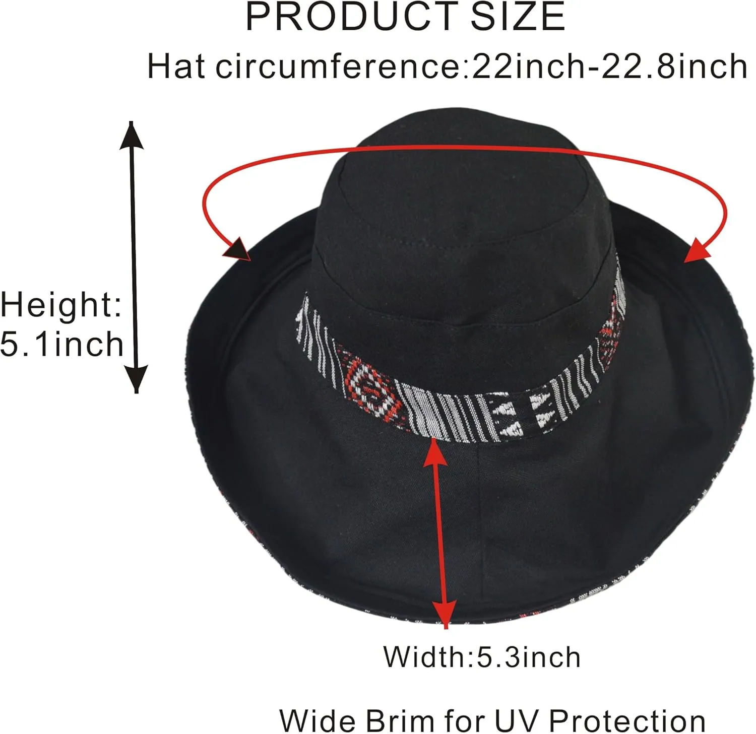 Women's Foldable Wide Brim Bucket Sun Hats for Summer - UV Protection Mesh Beach Fishing Hat with Chin Strap for Travel
