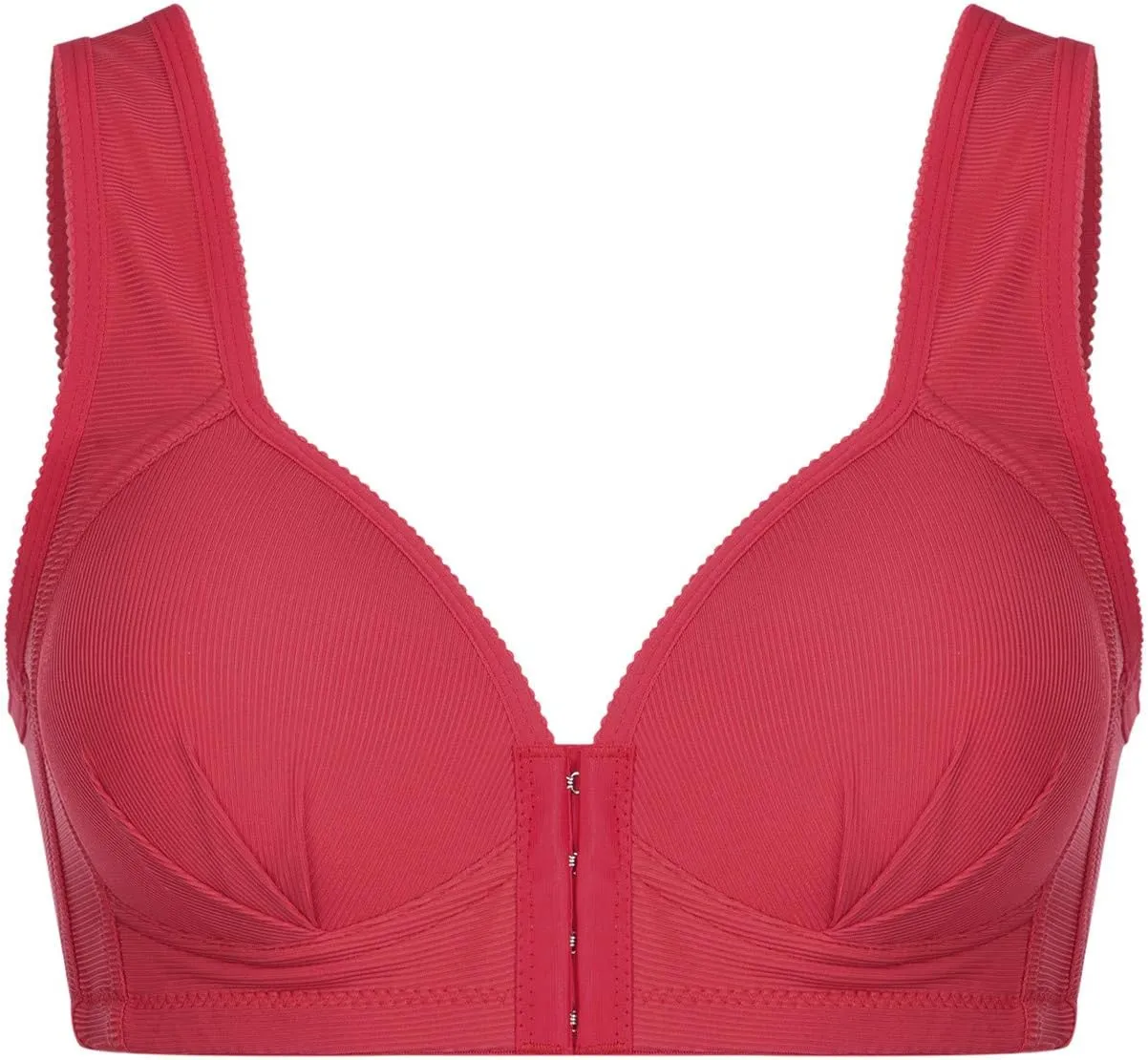 Women's Front Closure Bra No Underwire Push Up Full Coverage Bralettes Comfort Senior Snap Closing Bra